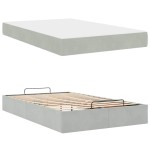 vidaXL Cadru de pat cu saltea Gri deschis 120 x 200 cm Catifea