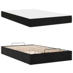 vidaXL Cadru de pat cu saltea cu depozitare Negru 120 x 200 cm Catifea
