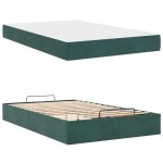 vidaXL Cadru de pat cu saltea cu saltea 2 pcs Verde Catifea