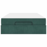 vidaXL Cadru de pat cu saltea cu saltea 2 pcs Verde Catifea