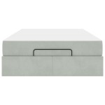 vidaXL Cadru de pat cu saltea cu saltea 2 pcs Gri deschis Catifea