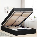 vidaXL Cadru de pat cu saltea cu depozitare Negru 140 x 190 cm Catifea vidaXL Cadru de pat cu saltea cu depozitare Negru 140 x 190 cm Catifea