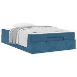 vidaXL Cadru de pat cu saltea albastru 140 x 190 cm Catifea