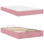 vidaXL Cadru de pat cu saltea cu depozitare Roz 140 x 190 cm Catifea