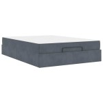 vidaXL Cadru de pat cu saltea Gri închis 140 x 200 cm Catifea