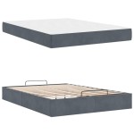 vidaXL Cadru de pat cu saltea Gri închis 140 x 200 cm Catifea