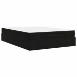vidaXL Cadru de pat cu saltea cu depozitare Negru 140 x 200 cm Catifea