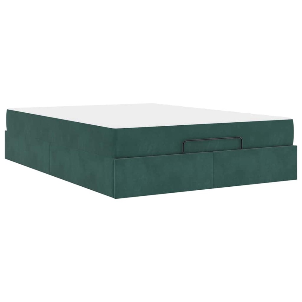 vidaXL Cadru de pat Altele Verde închis 140 x 200 cm Catifea