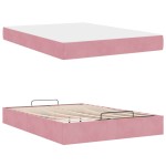 vidaXL Cadru de pat cu saltea cu saltea 2 pcs Roz Catifea