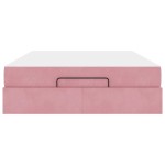 vidaXL Cadru de pat cu saltea cu saltea 2 pcs Roz Catifea