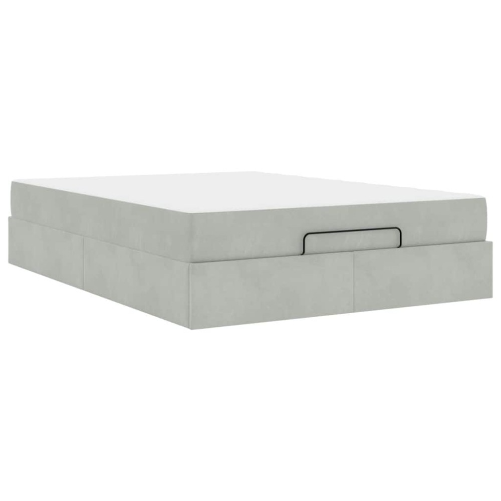 vidaXL Cadru de pat Gri deschis 160 x 200 cm Catifea
