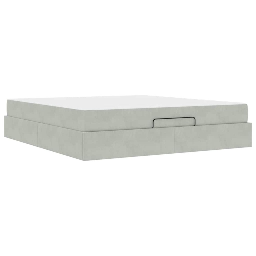 vidaXL Cadru de pat Gri deschis 180 x 200 cm Catifea