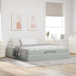 vidaXL Cadru de pat Gri deschis 180 x 200 cm Catifea vidaXL Cadru de pat Gri deschis 180 x 200 cm Catifea