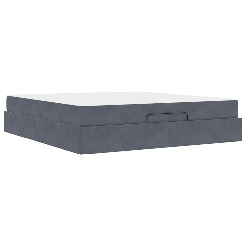vidaXL Cadru de pat Gri închis 180 x 200 cm Catifea