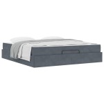 vidaXL Cadru de pat Gri închis 180 x 200 cm Catifea