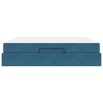 vidaXL Cadru de pat cu saltea cu saltea 2 pcs albastru Catifea