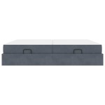 vidaXL Cadru de pat cu saltea cu saltea 2 pcs Gri Scurt Catifea