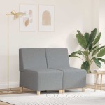vidaXL Unitate Sofa Modulară Fără Brațe 2 pcs Gri deschis