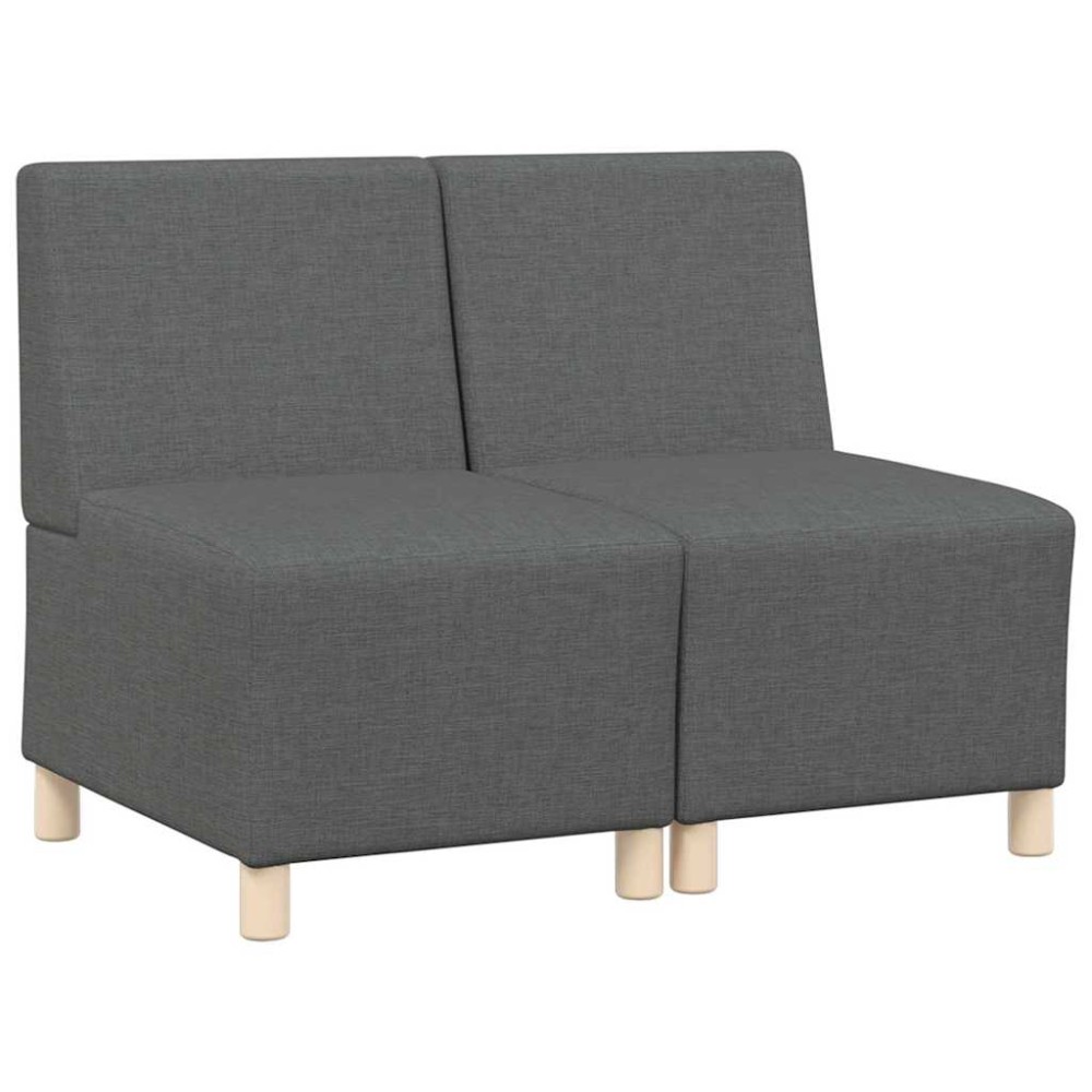 vidaXL Unitate Sofa Modulară Fără Brațe 2 pcs Gri închis