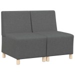 vidaXL Unitate Sofa Modulară Fără Brațe 2 pcs Gri închis
