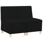 vidaXL Unitate Sofa Modulară Fără Brațe 2 pcs Negru 55 x 74 x 82 cm