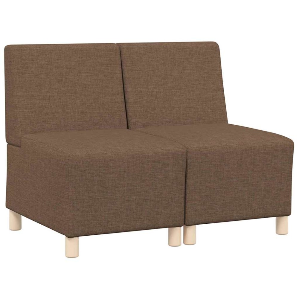 vidaXL Unitate Sofa Modulară Fără Brațe 2 pcs Maro 55 x 74 x 82 cm