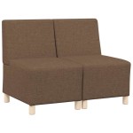 vidaXL Unitate Sofa Modulară Fără Brațe 2 pcs Maro 55 x 74 x 82 cm