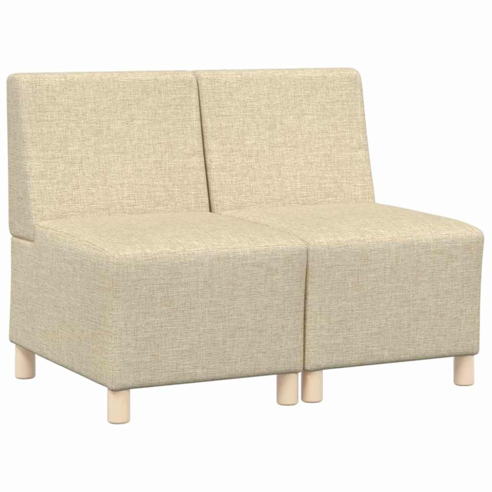 vidaXL Unitate Sofa Modulară Fără Brațe 2 pcs Crem 55 x 74 x 82 cm