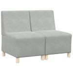 vidaXL Unitate Sofa Modulară Fără Brațe 2 pcs Gri deschis
