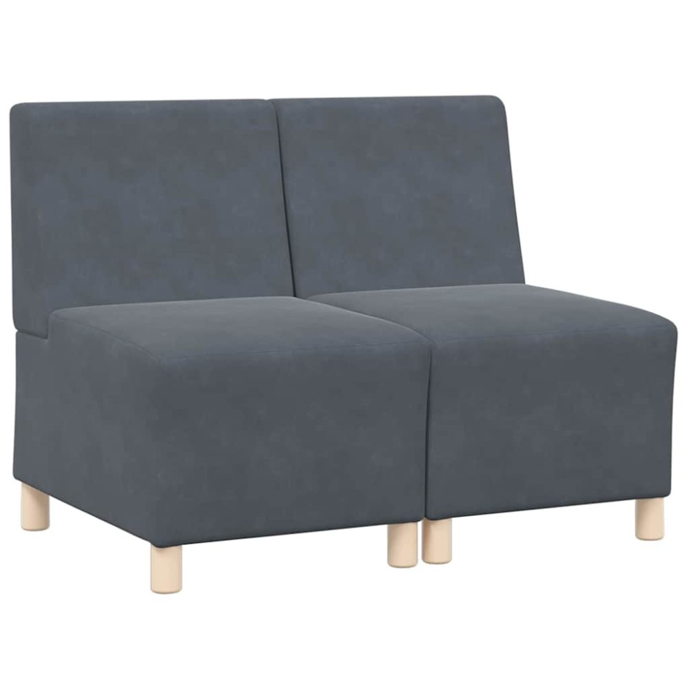vidaXL Unitate Sofa Modulară Fără Brațe 2 pcs Gri închis