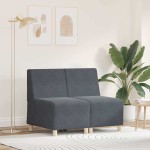 vidaXL Unitate Sofa Modulară Fără Brațe 2 pcs Gri închis