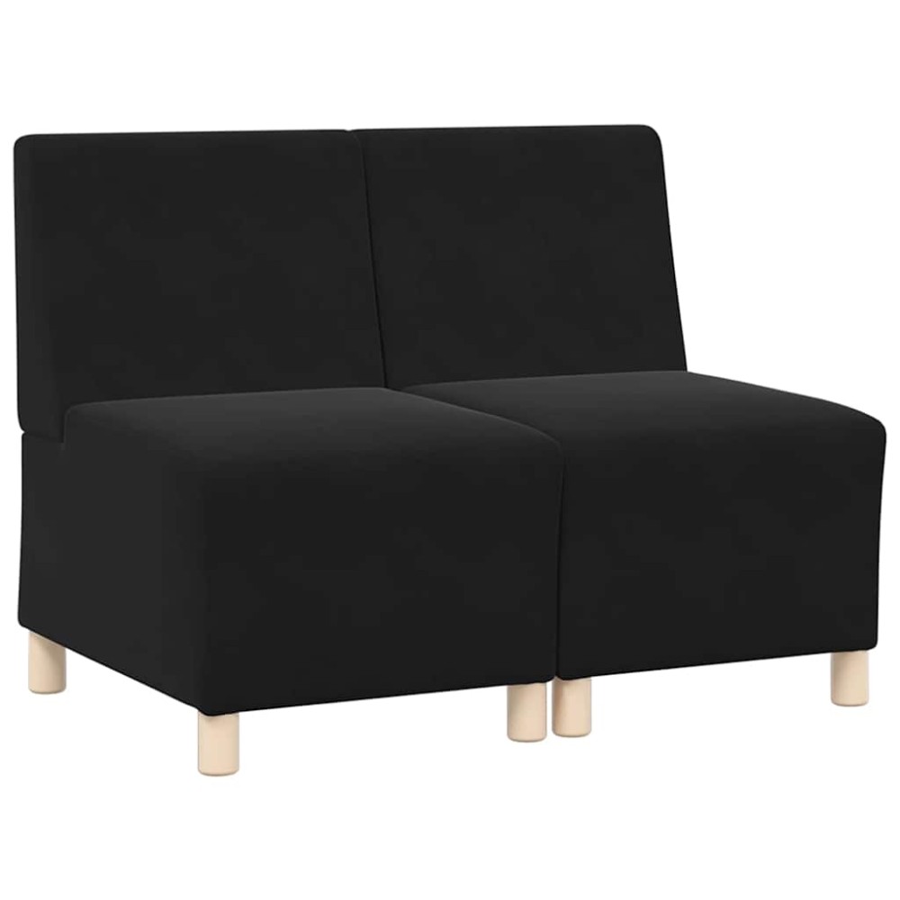 vidaXL Unitate Sofa Modulară Fără Brațe 2 pcs Negru 55 x 74 x 82 cm