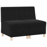 vidaXL Unitate Sofa Modulară Fără Brațe 2 pcs Negru 55 x 74 x 82 cm