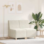vidaXL Unitate Sofa Modulară Fără Brațe 2 pcs Crem 55 x 74 x 82 cm