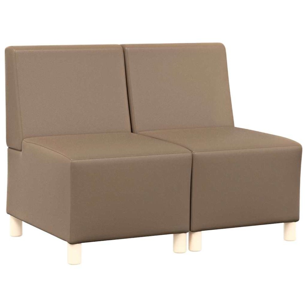 vidaXL Unitate Sofa Modulară Fără Brațe 2 pcs Cappuccino