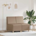 vidaXL Unitate Sofa Modulară Fără Brațe 2 pcs Cappuccino