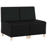 vidaXL Unitate Sofa Modulară Fără Brațe 2 pcs Negru 55 x 74 x 82 cm
