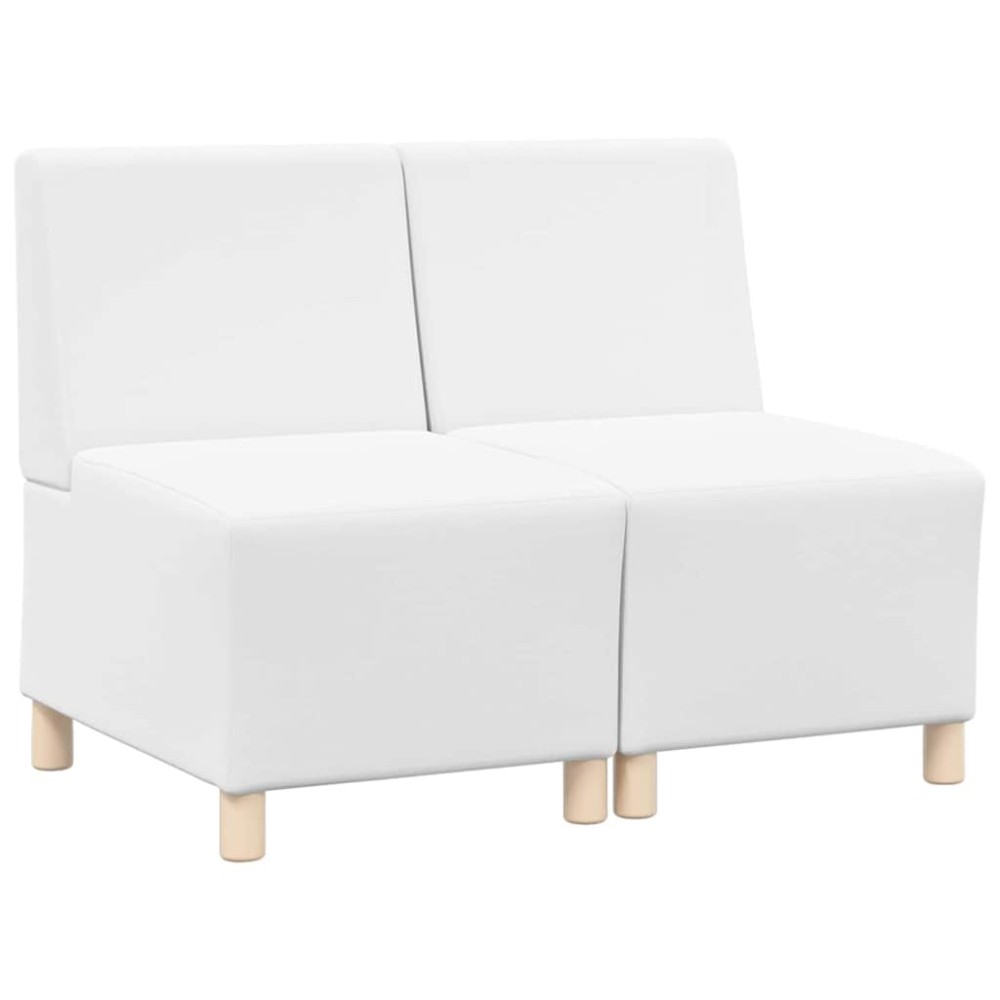 vidaXL Unitate Sofa Modulară Fără Brațe 2 pcs Alb 55 x 74 x 82 cm
