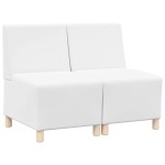 vidaXL Unitate Sofa Modulară Fără Brațe 2 pcs Alb 55 x 74 x 82 cm