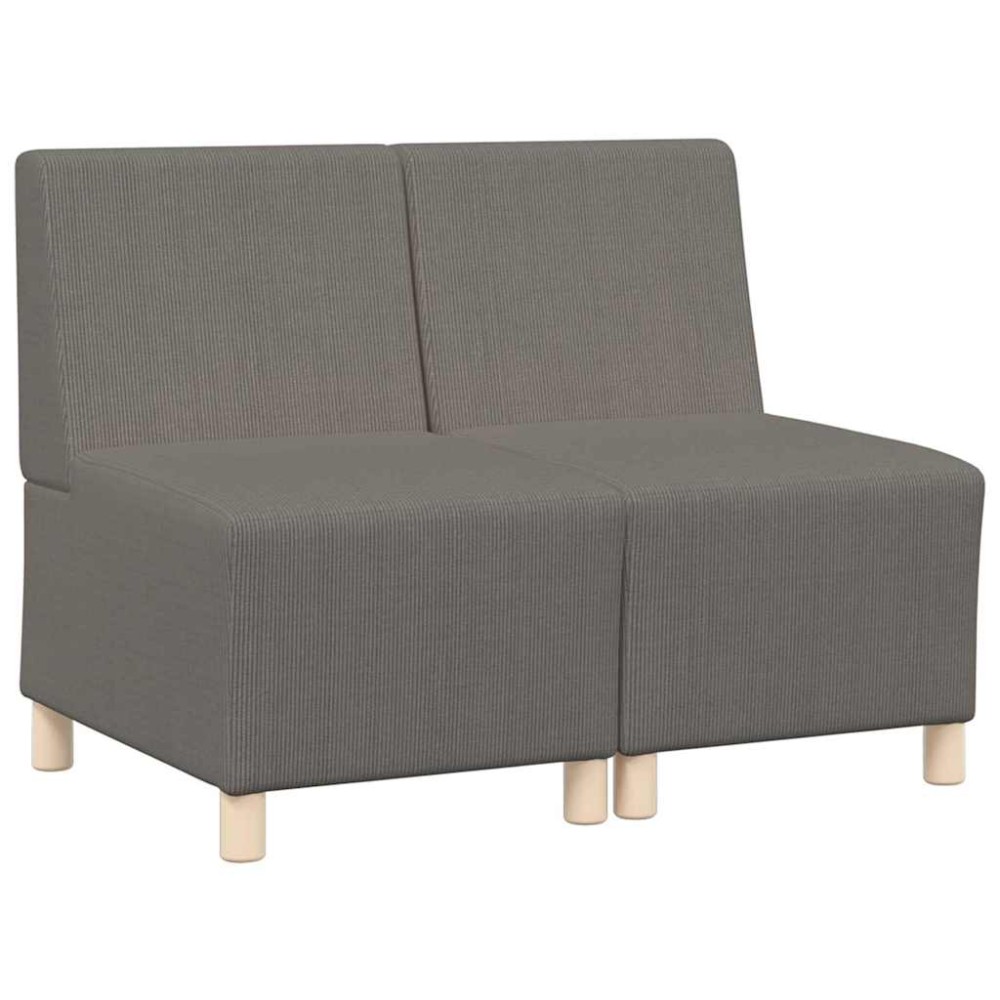 vidaXL Unitate Sofa Modulară Fără Brațe 2 pcs Gri deschis
