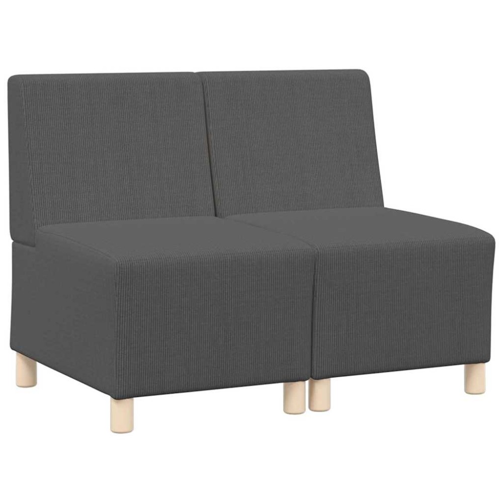 vidaXL Unitate Sofa Modulară Fără Brațe 2 pcs Gri închis