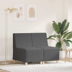 vidaXL Unitate Sofa Modulară Fără Brațe 2 pcs Gri închis