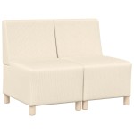 vidaXL Unitate Sofa Modulară Fără Brațe 2 pcs Crem 55 x 74 x 82 cm
