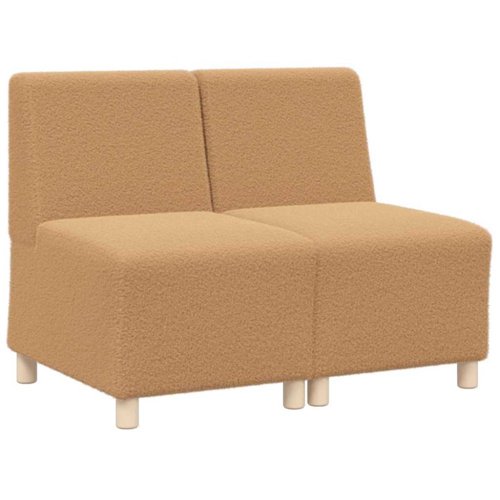 vidaXL Unitate Sofa Modulară Fără Brațe 2 pcs Bej 55 x 74 x 82 cm