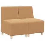 vidaXL Unitate Sofa Modulară Fără Brațe 2 pcs Bej 55 x 74 x 82 cm