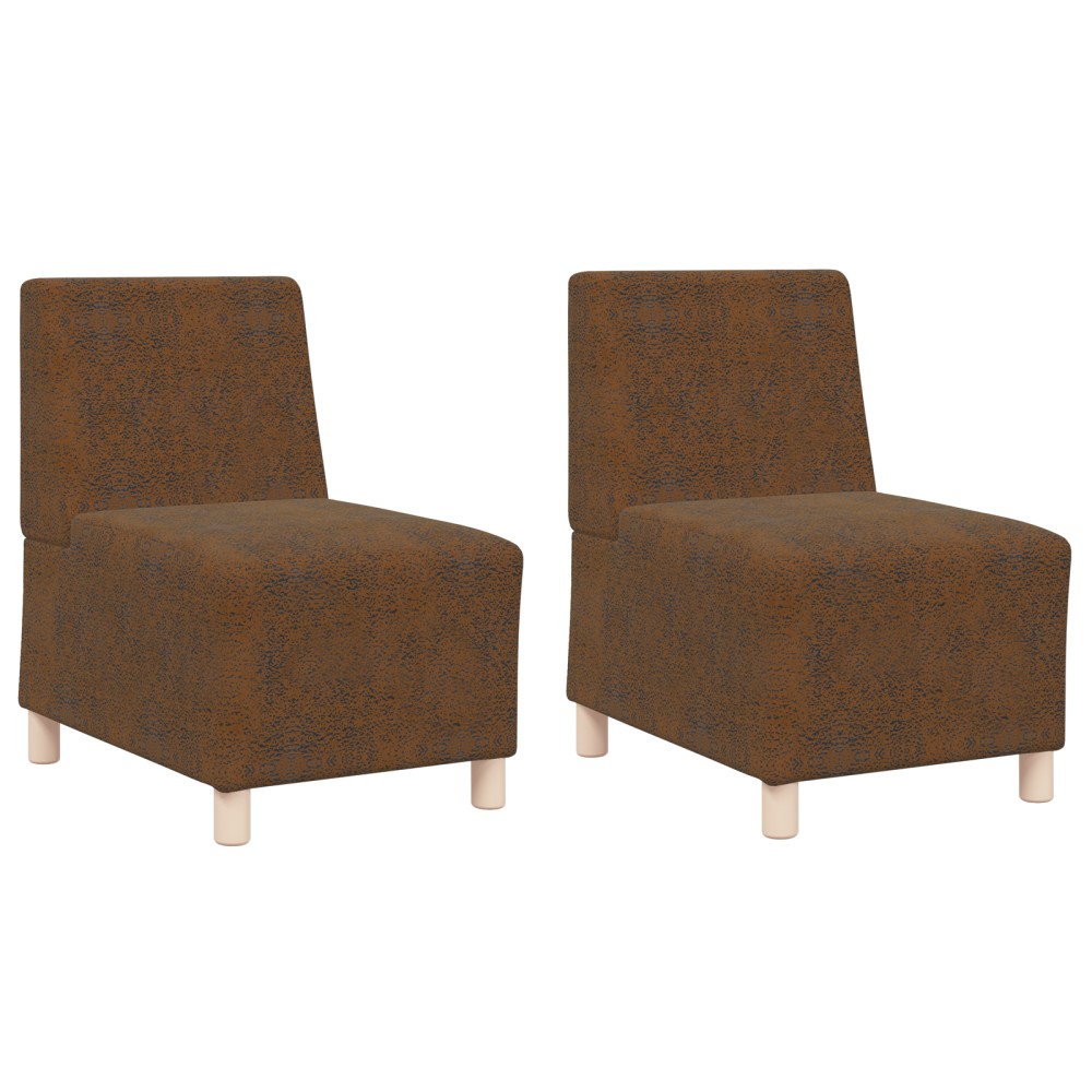 vidaXL Fotoliu 2 pcs Maro 55 x 74 x 82 cm Piele ecologică de suede