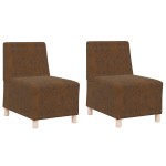 vidaXL Fotoliu 2 pcs Maro 55 x 74 x 82 cm Piele ecologică de suede