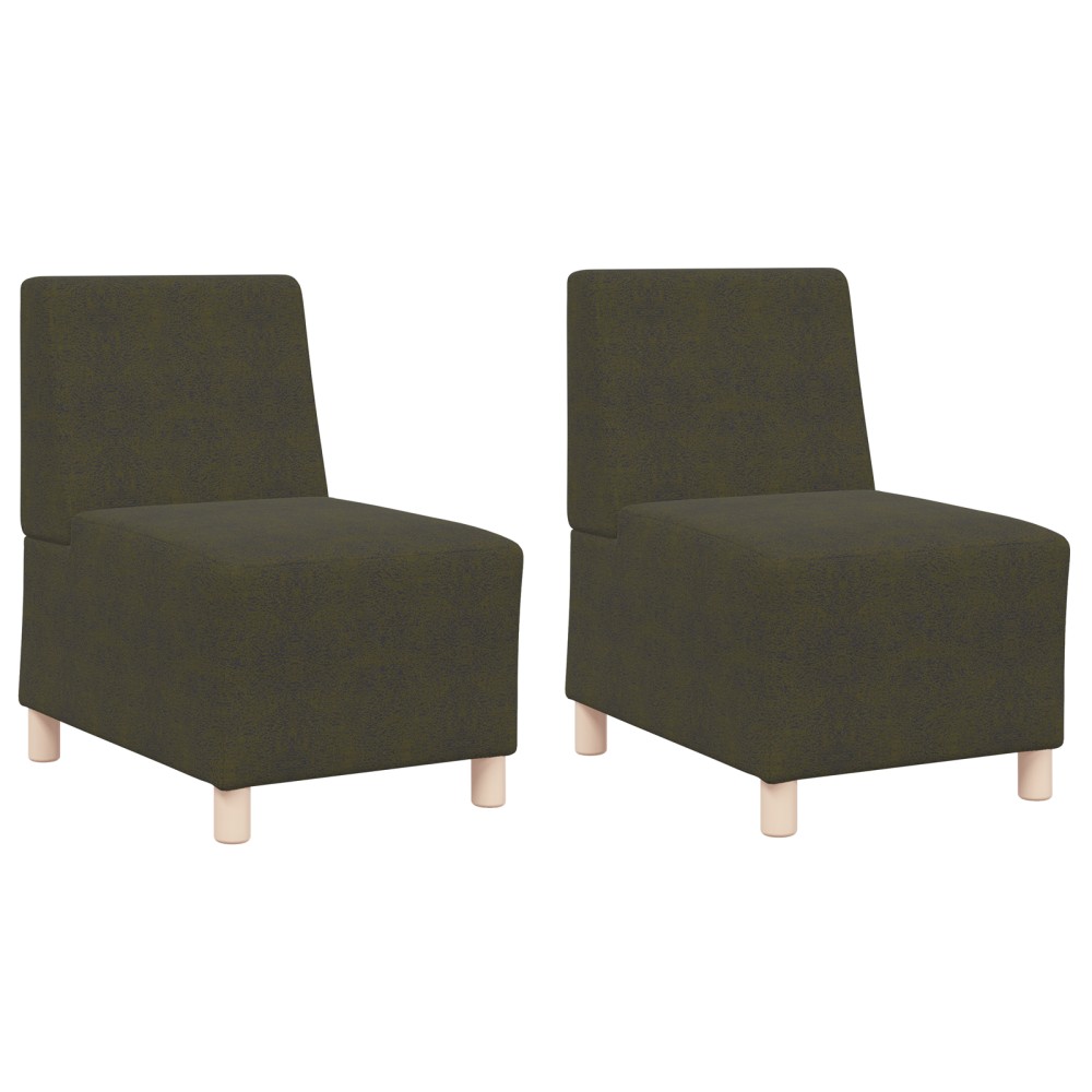 vidaXL Fotoliu 2 pcs Verde 55 x 74 x 82 cm Piele ecologică de suede