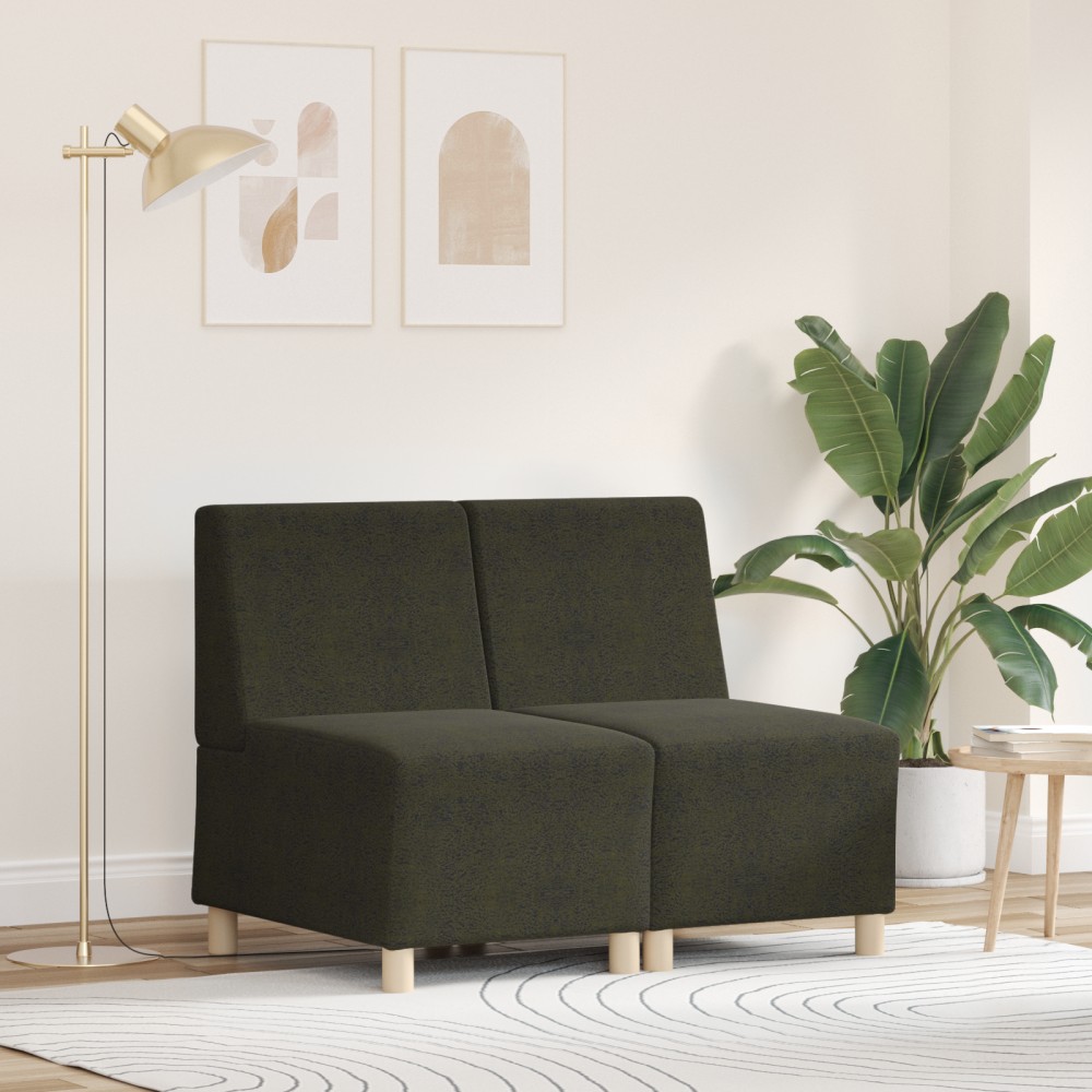 vidaXL Fotoliu 2 pcs Verde 55 x 74 x 82 cm Piele ecologică de suede