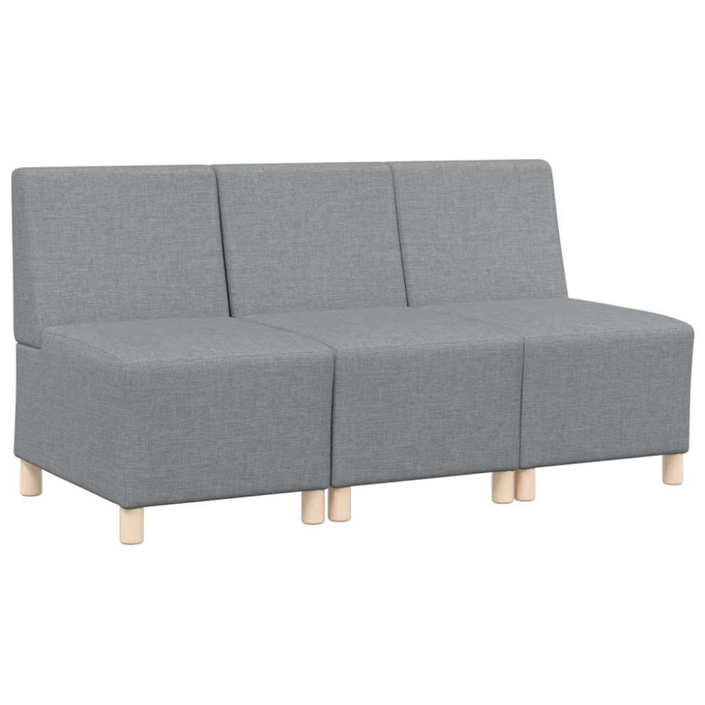 vidaXL Unitate Sofa Modulară Fără Brațe 3 pcs Gri deschis